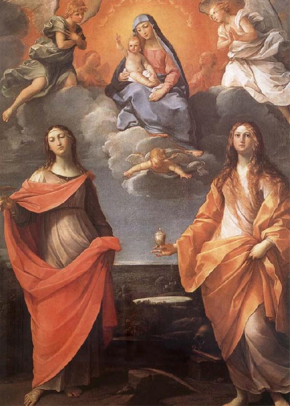 Annibale Carracci The Virgin appears before San Lucas and Holy Catalina Sweden oil painting art